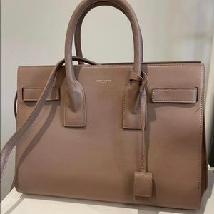 Saint Laurent Sac de Jour Calfskin Baby Pink Leather Tote